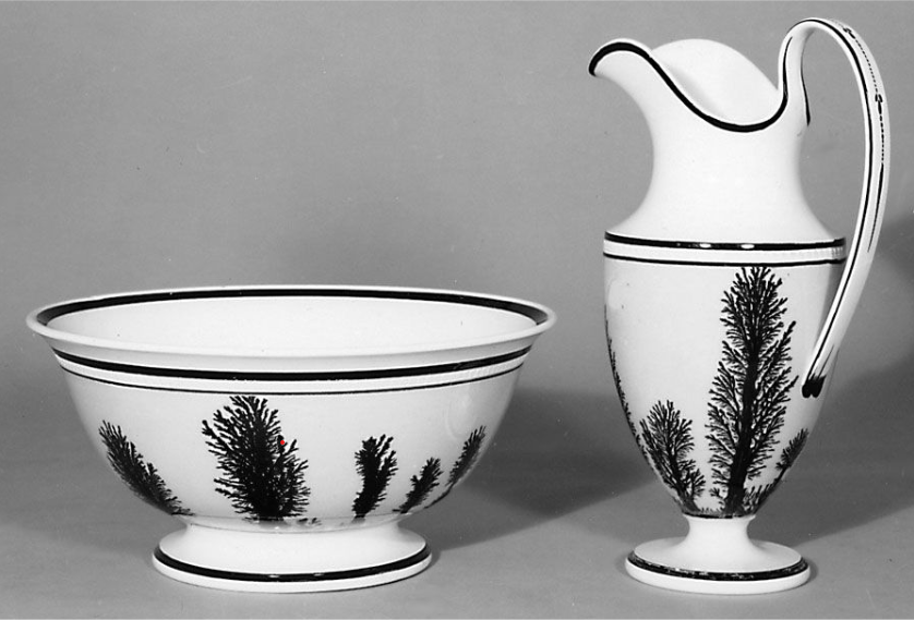 Figure 1. Creil Factory (1797-1895), Pitcher and Basin, 1800-30, Creil-sur-Oise, France, Lead-glazed earthenware, Boscobel House and Gardens, C61.1a